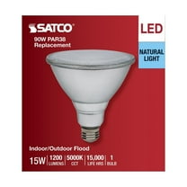 Satco S11488 PAR38 LED Reflector Light Bulbs 15W 5000K 1200L E26 Medium Base (6 Pack)