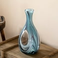 thumbnail image 2 of Uniquewise 16-Inch Multitone Glass Table Vase in Blue Hue - Minimalist, Decorative Boho Vase with Rustic Farmhouse Style, Home Decor - Living Room, Bedroom Table, Kitchen Shelf, or Office Desk Decor, 2 of 8