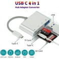 thumbnail image 3 of Innotech USB C SD Card Reader, 4 in 1 USB-C to Camera Memory Card Adapter with Charging Port, USB 3.0 Female OTG Adapter for I phone15 / iPad Pro MacBook/Air Galaxy and USB C Devices, Plug & Play, 3 of 10