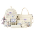 thumbnail image 2 of Mochila De Estudiante Mochila linda para mujer Moda 5pcs / set Laptop Mochila para adolescentes (Beige), 2 of 8