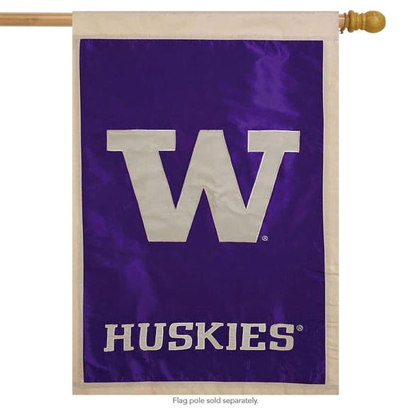 Evergreen University of Washington Applique NCAA Licensed House Flag