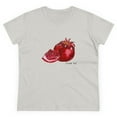 thumbnail image 3 of Women's Cotton T-Shirt with Pomegranate Design, Original Artwork Modern and Stylish, 3 of 5