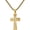 Gold with chain, variant on Unisex Stainless Steel Hip Hop Crystal Micro-Pave Iced Out Round Zircon Inlay Cross Pendant Amulet Crucifix Necklace