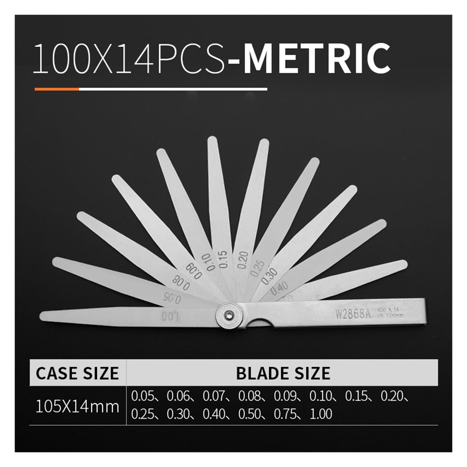 0.02 To 1mm 14 17 Blade Thickness Gap Metric Filler Feeler Gauge Measure Tool For Feeler Gauge Valve Shim Use ,High Strength