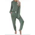 thumbnail image 3 of UK Womens Long Sleeve 2 PCS Tracksuits Set Joggers Active Sport Loungewear Frill, 3 of 5