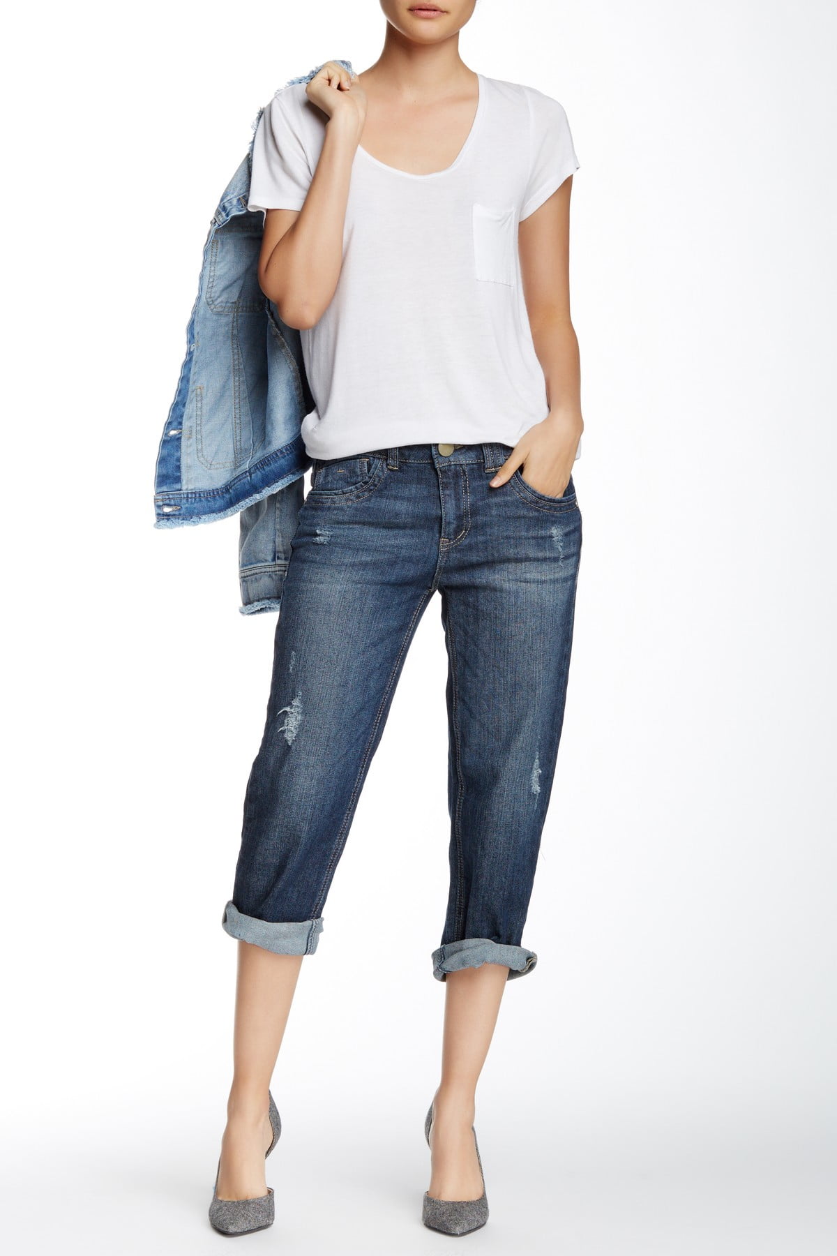democracy cropped jeans