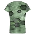 thumbnail image 6 of Abstract Green Geometric Design Women's Blouse Short Sleeve Women's Top T-Shirt Spring Summer Clothes, 6 of 7