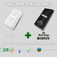 thumbnail image 2 of Biwat 11"x16" Gallon Vacuum Sealer Bags BUNDLE, 120 Pack (100 Clear + 20 Bonus Black), 7-Layer Commercial Grade, BPA-Free, Writable, Puncture-Resistant, Freezer Safe, for Meal Prep & Sous Vide, 2 of 4