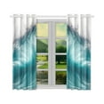 thumbnail image 2 of MYPOP Big Blue Wave Window Curtain Kitchen Curtain 26x39 inches (Two Piece), 2 of 3