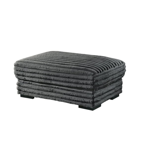 New Classic Furniture Embrace 41" Fabric Ottoman, Charcoal Gray