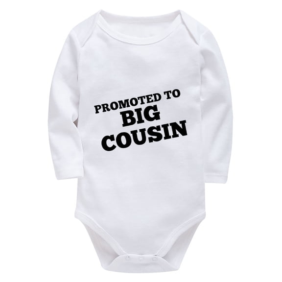 Promoted To Big Cousin Infant Baby Boy Outfit Long Sleeve Coming Home Outfits for Baby White Boys Coming Home Outfit