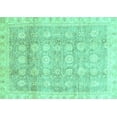 thumbnail image 1 of Ahgly Company Indoor Rectangle Oriental Turquoise Blue Traditional Area Rugs, 7' x 10', 1 of 4