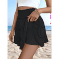 thumbnail image 5 of Womens Summer Flowy High Waist Ruffle Casual Cute Boho Beach Short Skirts Built-in Shorts Black XXL, 5 of 8