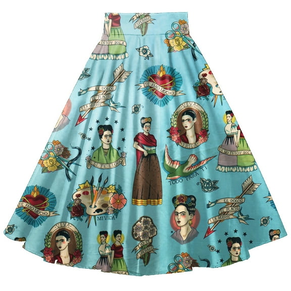 VIntage Retro Style Print Casual Circle Skirts