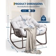 thumbnail image 3 of Outdoor Rocking Chair - Oversized White Wicker Papasan with Cushion, for Patio/Balcony/Bedroom | Egg Rocker, No Ottoman, 3 of 8