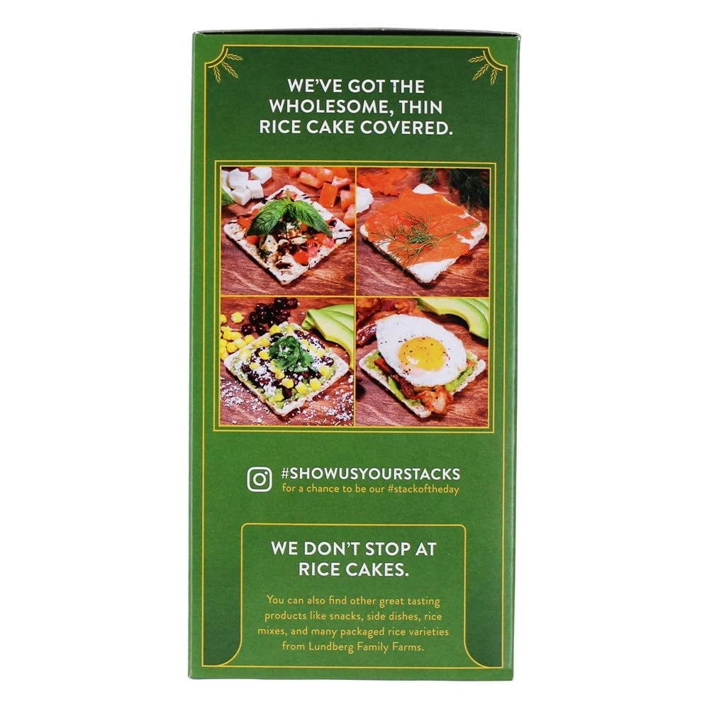 Lundberg, Organic Thin Stackers, Puffed Grain Cakes, Basil & Thyme, Lightly Salted, 24 Rice Cakes, 6 oz (168 g) Pack of 3