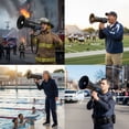 thumbnail image 4 of 50W Bluetooth Rechargeable Megaphone with Siren, 1100Y Range, Wired Mic - Matte, 4 of 8