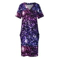 thumbnail image 3 of Vestido de noche para mujer prenda holgada con bolsillos color morado degradado Stardust verano, 3 of 6
