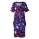 thumbnail image 3 of Vestido de noche para mujer prenda holgada con bolsillos color morado degradado Stardust verano, 3 of 6
