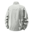 thumbnail image 5 of UPF 50+ Lightweight Sun Protection Jacket for Men - Breathable Quick-Dry Windbreaker with Stand Collar - Packable Outdoor Fishing & Hiking Coat Light Gray S, 5 of 6