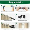 thumbnail image 3 of AIR-Curtain Rods for Windows 72 to 144 Inch, 1'' Diameter Adjustable Curtain Rod With Cylindrical End Cap (Black, 180-365cm), 3 of 4
