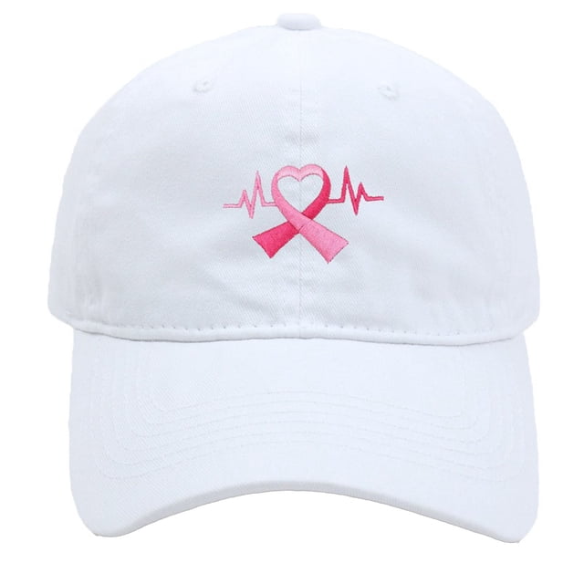 Cancer Awareness Ribbon Embroidered Baseball Cap Unisex Adjustable Hat for Outdoor Sports Daily Wear Hop Fashion