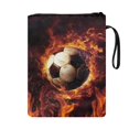 thumbnail image 2 of HELLHERO Polyester Fabric Paperback Book Cover Retro Flames Football Zipper Bag Book Lovers Gift Paperbacks Vintage, Flames Football, 2 of 5