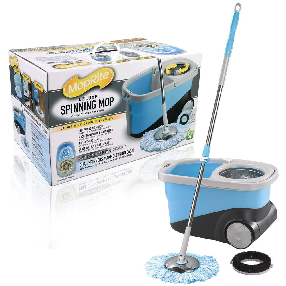 MopRite Spin Mop Deluxe Stainless Steel Spin Mop and Bucket System