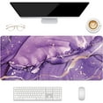 thumbnail image 7 of Desk Mat, Large Mouse Pad, 32" x 12" XXL Extended Gaming Mousepad, Desktop Decor Desk Pad, Cute Men Women Office Supplies and Accessories, XL Mouse Pad for Laptop & Keyboard, Purple Marble, 7 of 7