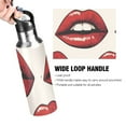 thumbnail image 4 of Cute Red Lip Prints Sports Bottle with Straw Stainless Steel Water Jug Portable Thermal Cup Leak-proof 600ML, 4 of 9