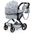 thumbnail image 4 of Bayer Design Doll Pram - Grey/Pink Stars - W/ Shoulder Bag, Fits Dolls up to 18", Adjustable Handle & Swivel Wheels, Basket, Ages 3+, 4 of 8