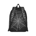 thumbnail image 2 of Bixox A Web With A Spider Printing Canvas Backpack Lightweight Casual Travel Backpack School Backpack Fits 15.6 Inch Notebook, 2 of 5