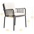 thumbnail image 5 of DWVO Outdoor Patio Dining Chairs Set of 4, Patio Rope Woven Stackable Chairs, Outdoor Dining Single Sofa Chair Wicker Bistro Chairs Armchair Seating - Gray & Beige, 5 of 7