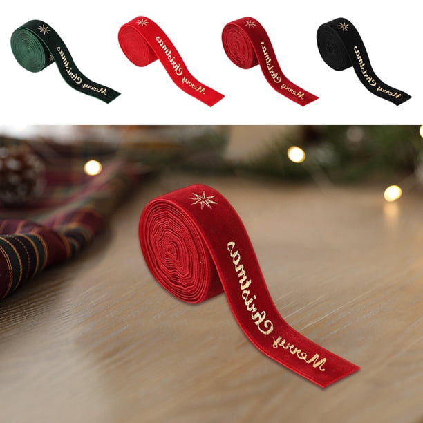 Cinta Navideña de Tela Negra de 78,74 X 0,98 Pulgadas, Hecha a Mano, Ideal para Decorar El Árbol o Envolver Regalos | Ambiance Supplies Gifts Ribbon