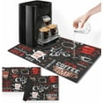 thumbnail image 1 of Funny Abstract Cartoon Coffee Mat Set of 2 12x19 Inch Red Dish Drying Mats for Kitchen Bar Accessories Coffee Maker Espresso Machine Dish Rack Hide Stain Rubber Backed, 1 of 6