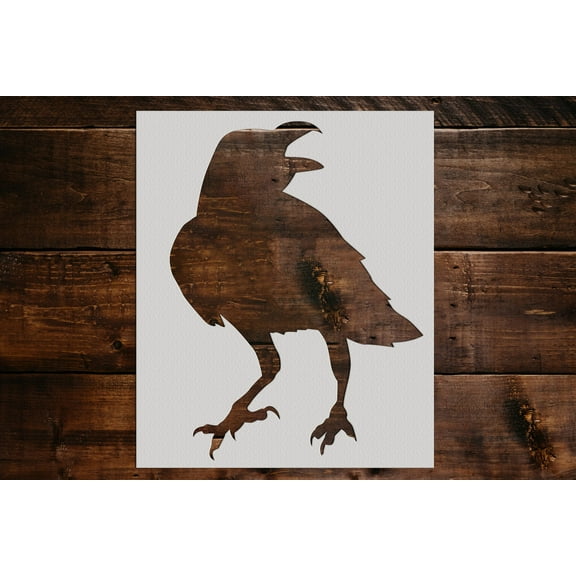 Crow Stencil - Art and Wall Stencil (6"x5")