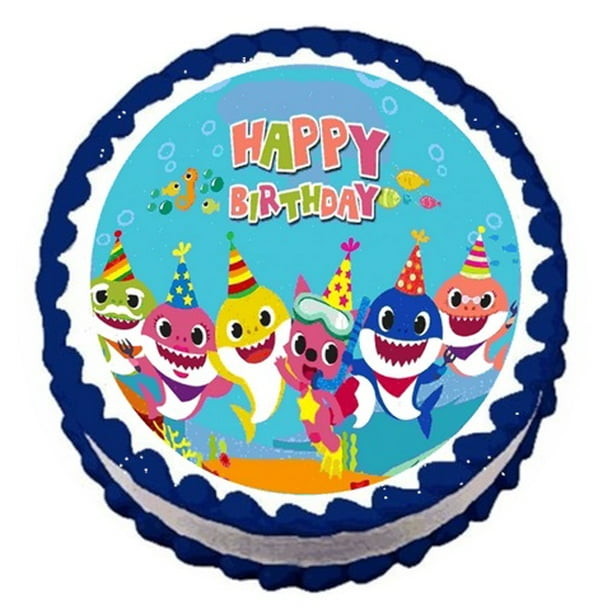 Baby Shark Happy Birthday Image Edible Cake Topper 8 Round Walmart Com Walmart Com Baby Shark Happy Birthday Image Edible Cake Topper 8 Round Walmart Com Walmart Com