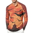 thumbnail image 3 of Dwelliawo Halloween Shirts for Men Pumpkin Spider Print Henley Vintage Shirt Bat Quick Dry Graphic Long Sleeve Funny Horror Costumes Red M, 3 of 4