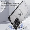 thumbnail image 4 of KAIYANG Funda protectora de piel sintética + PC + TPU con diseño de ciervos para iPhone 12 Pro Max, color gris, negro y multicolor, 4 of 5