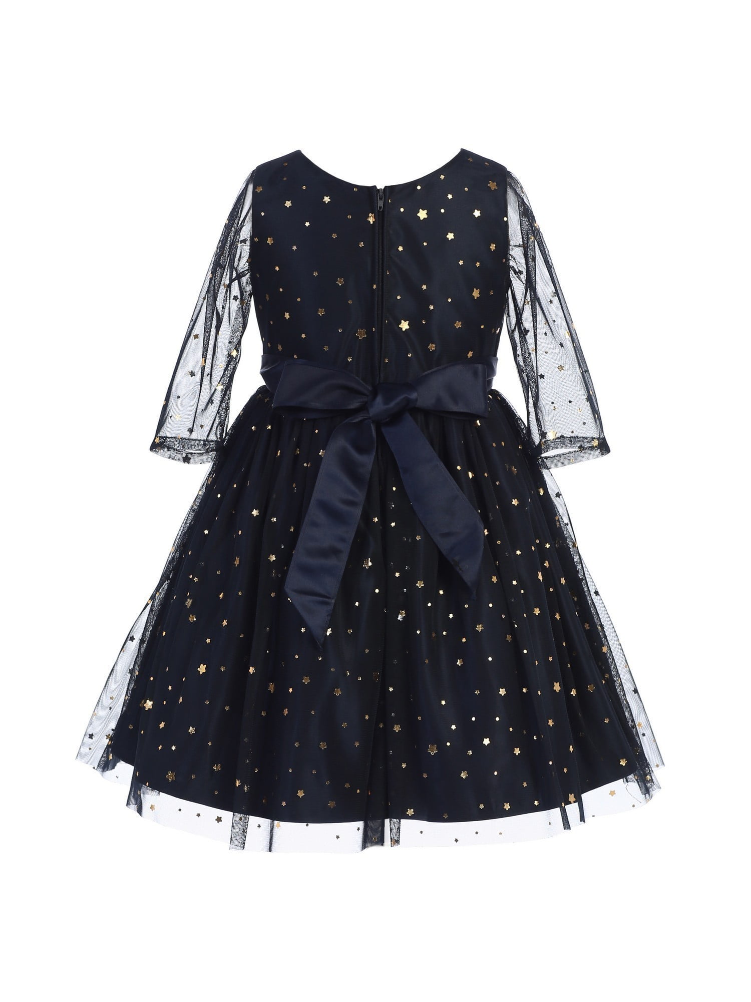 girls navy and gold dress