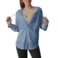 thumbnail image 2 of RKSTN Spring Jackets for Women Upf50+ Hooded Light Jackets for Women Long Sleeve Zip up Women's Coats with Pockets (Blue ,S), 2 of 5