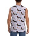 thumbnail image 4 of Uemuo Dachshund Dog Puppy Pattern Men's Sleeveless T-Shirt,Muscle Athletic Tank Top, Moisture-wicking Quick-dry Breathable Classic Tee Top for Gym Run Outdoor Sports-, 4 of 8