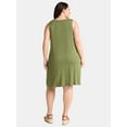 thumbnail image 3 of Time and Tru Women’s Sleeveless Knit Swing Dress, Sizes XS-XXXL, 3 of 4