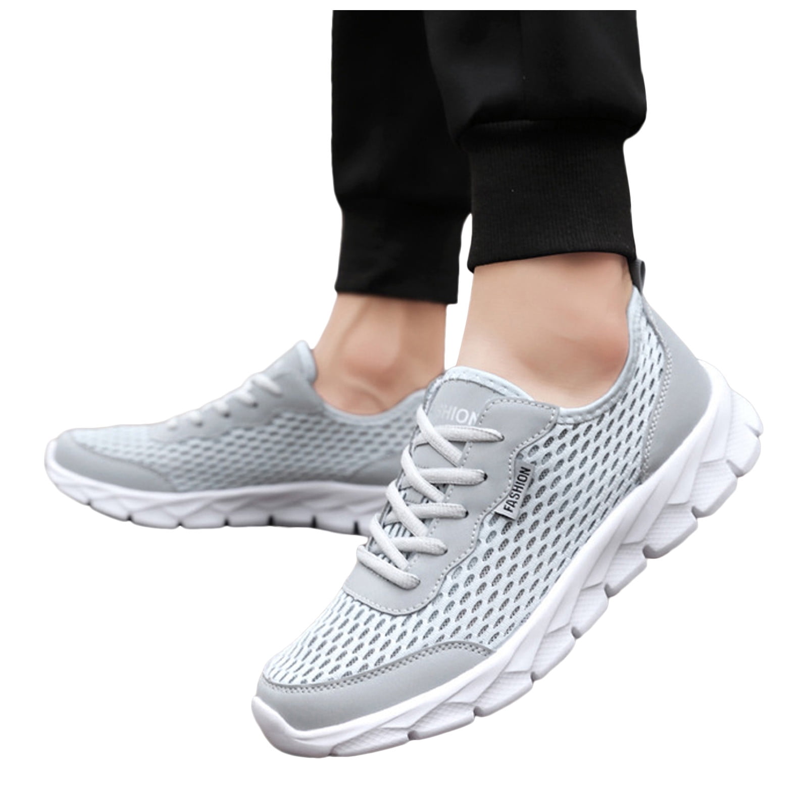 Yindaity Men Shoes Casual Mens Casual Shoes Men's Slip-on Walking Shoes,Gym Workout Restaurant Fashion Sneakers(Grey,12)