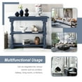 thumbnail image 7 of 39.4'' Modern Console Table with Storage Shelves, Retro Entryway Table Storage Sideboard with Wood Legs for Hallway Living Room Bedroom, Easy Assembly, Space Saving, Navy, 7 of 7