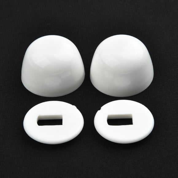 Lefu 2 Packs White Toilet Bolt Caps Toilet Seat Floor Bolts Caps Universal Floor Bolts Snap On Caps with Washers for Easy installation, 1.38 Inch Height
