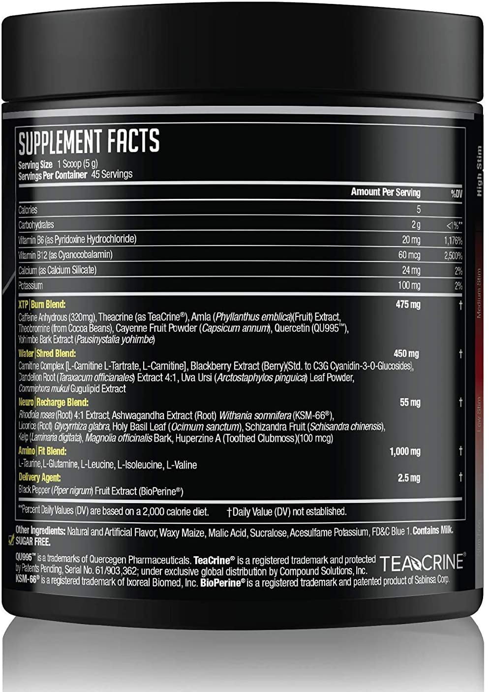 NDS Nutrition LipoRush XTP Thermogenic Fat Burner with L-Carnitine - Energy, Focus, and Appetite Control - Extreme Thermogenic Fat Burning Powder Weight Loss - Blue Berry Snow Cone (45 Servings)