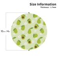 thumbnail image 2 of Honeii Avocado With Leaf And Flower print Leather Coaster Set of 4, ideal for safeguarding your furniture from drinks spills and effortless cleanup-Round Shape, 2 of 6