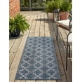 thumbnail image 3 of Rugs.com Outdoor Lattice Collection Rug – 6 Ft Runner Navy Blue Flatweave Rug Perfect For Hallways, Entryways, 3 of 8