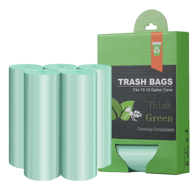 Bolsas de basura compostables AYOTEE de 55 litros (13-15 galones), 60 unidades